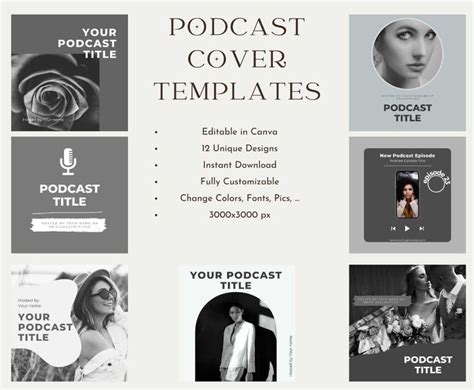 Podcast Cover Art Template Canva Template Podcast Graphics - Etsy | Art ...