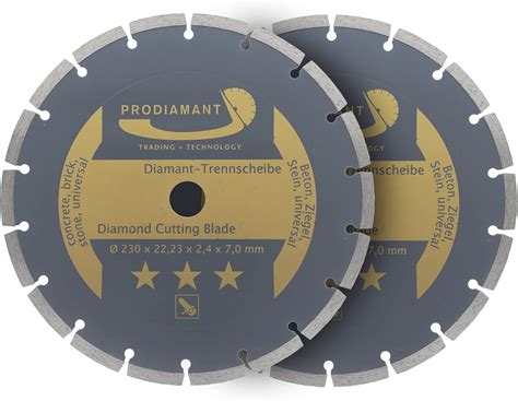 PRODIAMANT Set Di 2 Dischi Diamantati Universali 230 X 22 2 Mm Cemento