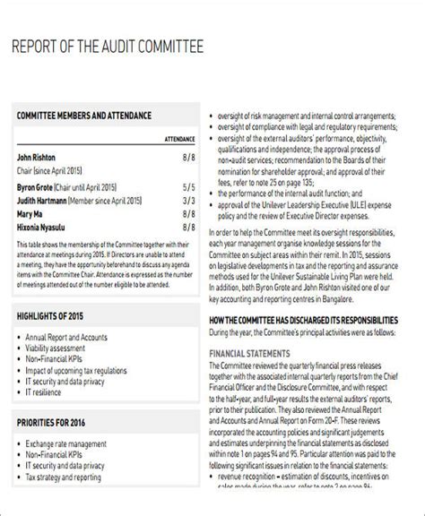 Free 17 Audit Report Samples In Ms Words Pdf Pages