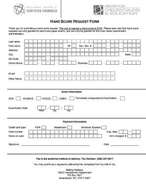 Fillable Online Cce Global Hand Score Request Form Center For