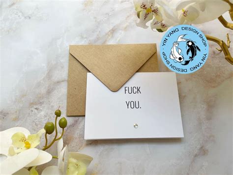 Fuck You Card Cussing Funny Card Etsy