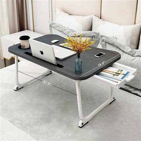 XXL Laptop Table,Portable Lap Table with Beverage Holder and Storage ...