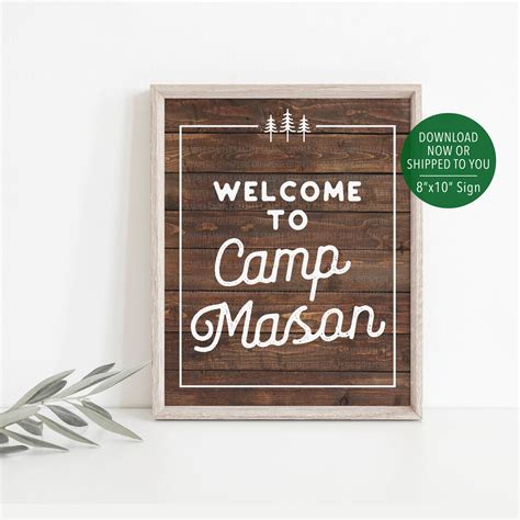 Camping Welcome Sign Welcome to Camp Sign Printed Camping - Etsy