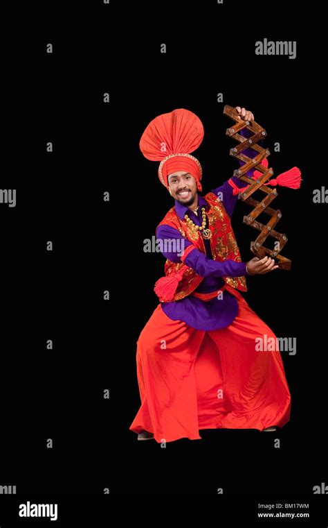 Bhangra the traditional folk dance from Punjab in North India Stock ...