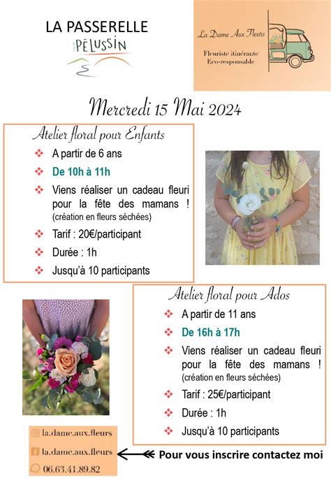 La dame aux fleurs ATELIERS enfants ados Mairie de Pélussin