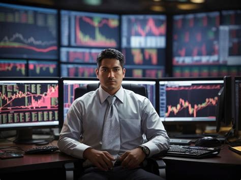 Premium AI Image A Rich Trader With Trading Graph Behiend