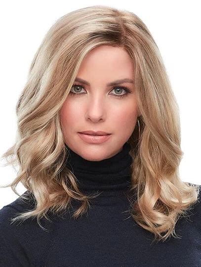 Perruques Mi Longues Monofilament Cheveux Synth Tique Boucl Sans Frange Blonde