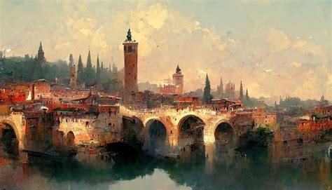 Premium Photo Verona City Landscape Verona Painting Illustration Art