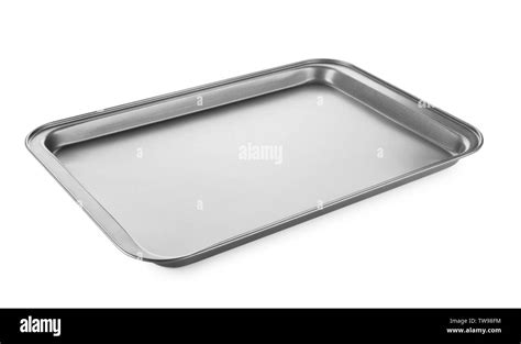 Empty Baking Sheet For Oven On White Background Stock Photo Alamy