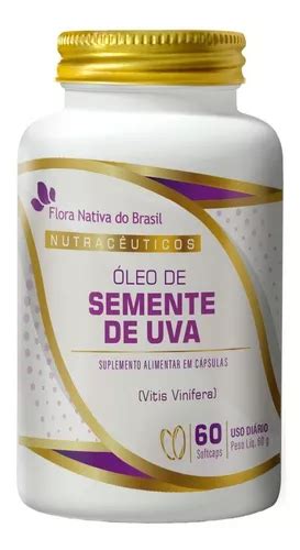 Óleo De Semente De Uva 60 Cápsulas Flora Nativa Sabor Sem sabor