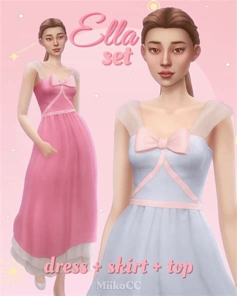 Ella Set Dress Skirt And Top By Miiko The Sims 4 Sims Sims 4