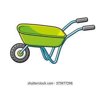 Yellow Wheelbarrow Stock Vector (Royalty Free) 373977295 | Shutterstock