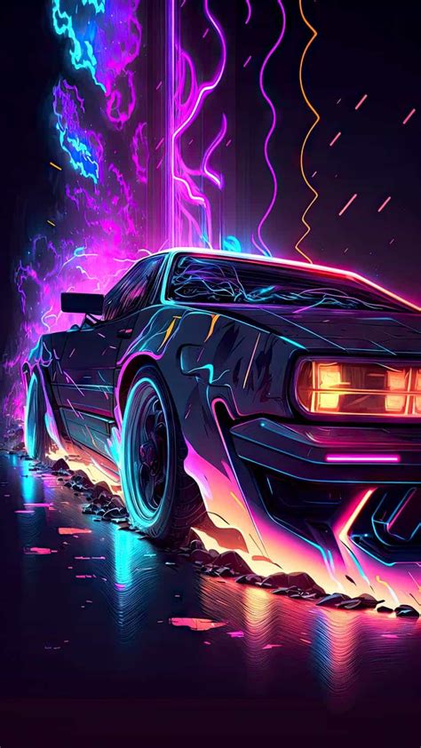 Neon retro car iphone wallpaper hd iphone wallpapers – Artofit