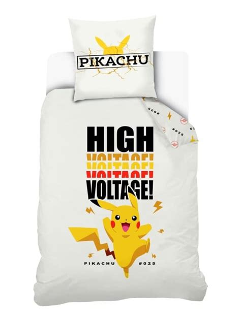 Housse De Couette Pokemon Pikachu High Voltage X Cm Coton