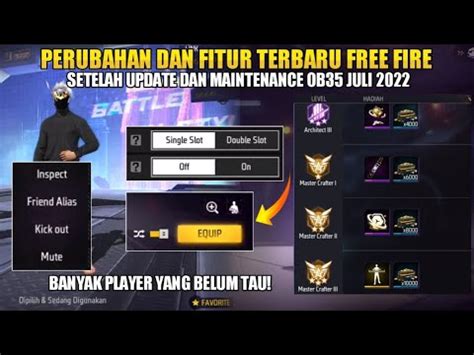 BAHAS DETAIL FITUR TERBARU FF SETELAH UPDATE DAN MAINTENANCE FREE FIRE