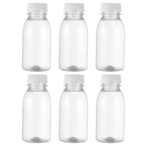 Plastic Bottles With Lids 6pcs Milk Bottles Small Juice Bottles Leakproof Milk Bottles Portable