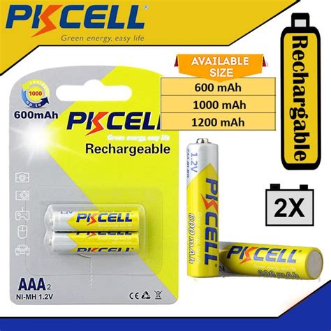 Pkcell Pcs Aaa Rechargeable Battery Mah Mah Mah V