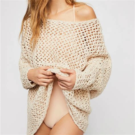 Knit Hollow Crochet Cover Up Bathing Suit Cover Ups Sexy Strapless