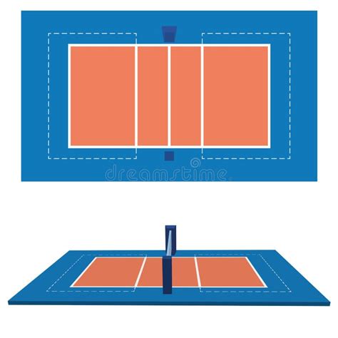 Volleyball Field Isolated On White Background Stock Vector