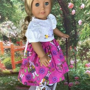 Inch Doll Easter Dress Fits American Girl Dolls Pink Easter Fabric