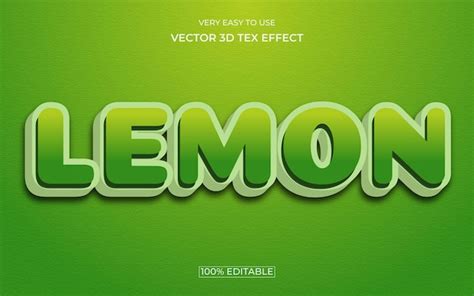 Premium Vector Lemon Editable D Premium Text Effect Design