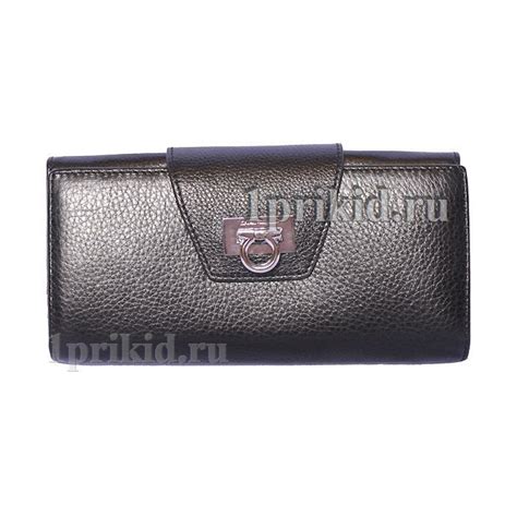Женский кошелёк Salvatore Ferragamo Black женский чёрный натуральная ...
