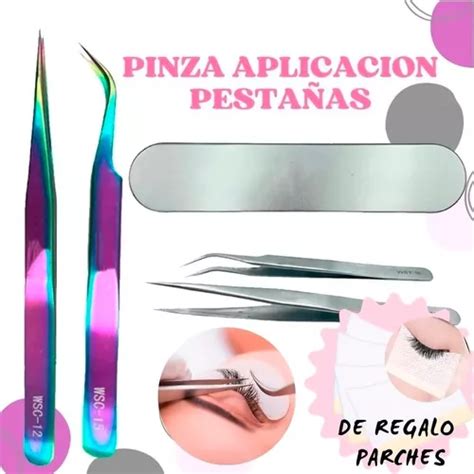 Pinzas Para Extensión De Pestañas Set 2p Mink 1x1 Estuche MercadoLibre