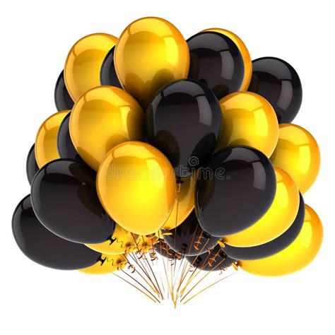 Balloons Bunch Colorful Yellow Black. Party Birthday Carnival Symbol ...