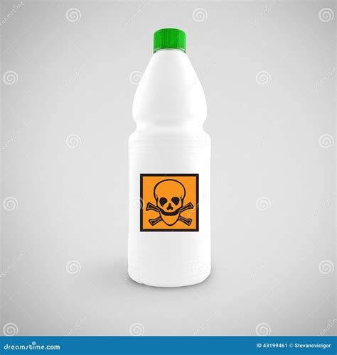 Bottle of Chemical Liquid with Hazard Symbol Stock Image - Image of