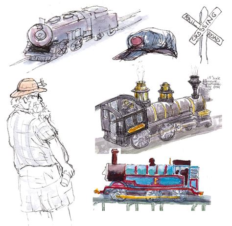 Steam Train Sketch at PaintingValley.com | Explore collection of Steam ...