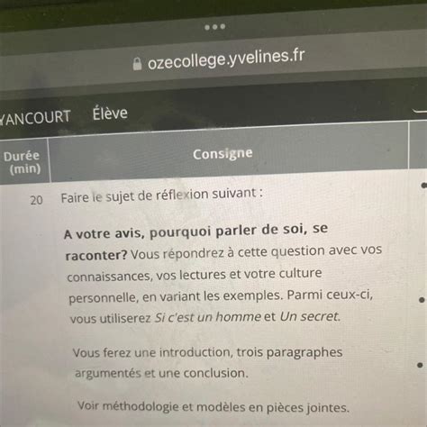 Sujet De R Flexion Me Sur A Votre Avis Pourquoi Parler De Soi Se