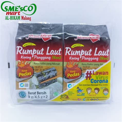 Jual Mamasuka Rumput Laut Panggang Rasa Pedas 9gr Shopee Indonesia