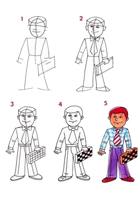 Como Desenhar Um Homem Fácil - Como Desenhar Um Homem De Desenho Animado Passo A Passo Como