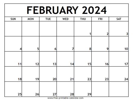 February 2024 Calendar Landscape Printable Amalle Camille