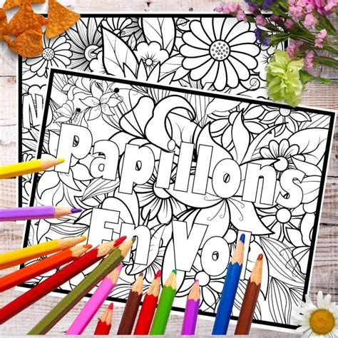 Spring Mindfulness Colouring Pages In French