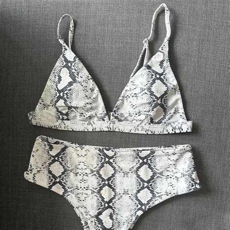 Snakeskin Bikini Set High Waisted Depop