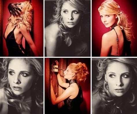 Four Different Pictures Of A Woman With Blonde Hair And Black Dress