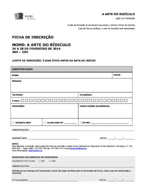 Preenchível Disponível esap FICHA DE INSCRIO esappt Fax Email