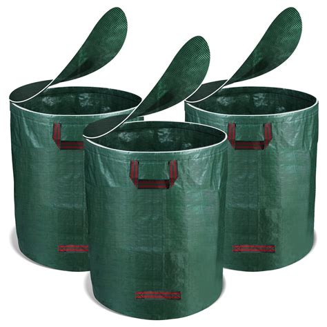 Lot de 3 Sac à déchets avec couvercle Sac de Déchets de Jardin