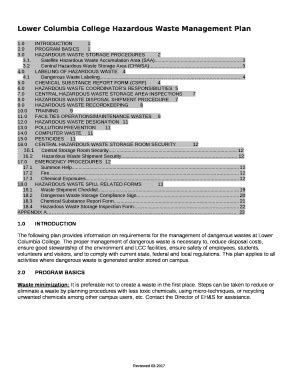 Lower Columbia College Hazardous Waste Management Plan Lcc Ctc Doc