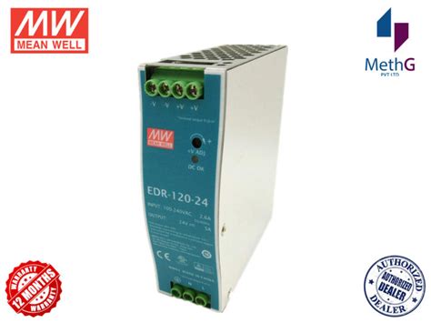 Meanwell EDR 120 24 AC DC Industrial DIN Rail Power Supply Output 24V