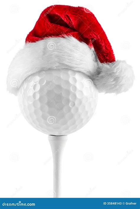 Golf Ball On Tee Santa Hat Stock Image Image Of Merry