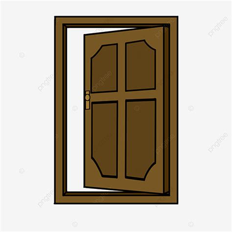 Brown Door Clipart Hd PNG, Brown Ordinary Open Door Clipart, Open Door ...