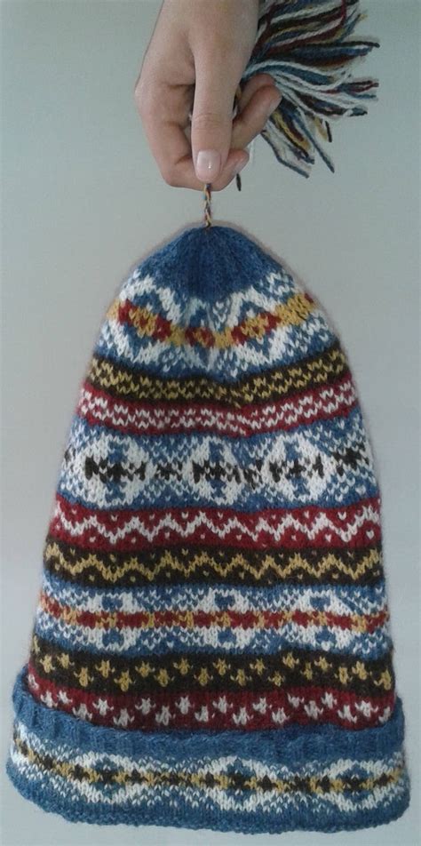 Handknit Fair Isle Fisherman S Kep Shetland Wool Etsy