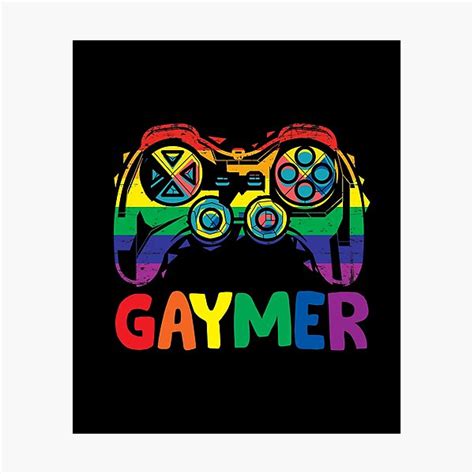 Gaymer Gay Pride Flag Lgbt Gamer Lgbtq Gaming Gamepad Photographic Print For Sale By