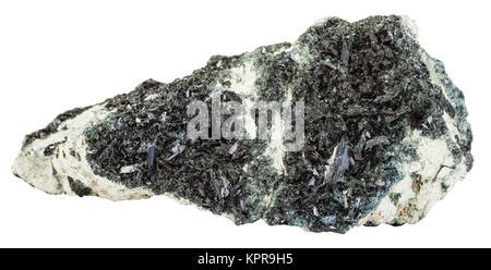 hornblende on amphibole-carbonate rock on white Stock Photo - Alamy