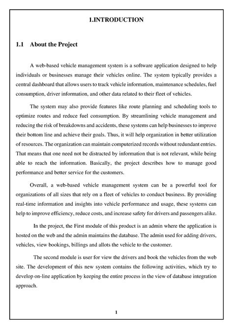 VMS Document Fuck You 1 1 About The Project A Web Based Vehicle Management System Is A