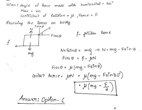 A Mass M Rests On A Horizontal Surface The Coefficient Of Friction