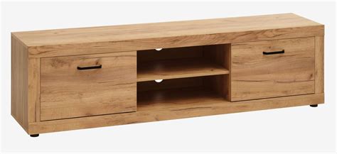 TV Bench LINTRUP 2 Doors Natural Oak Colour JYSK