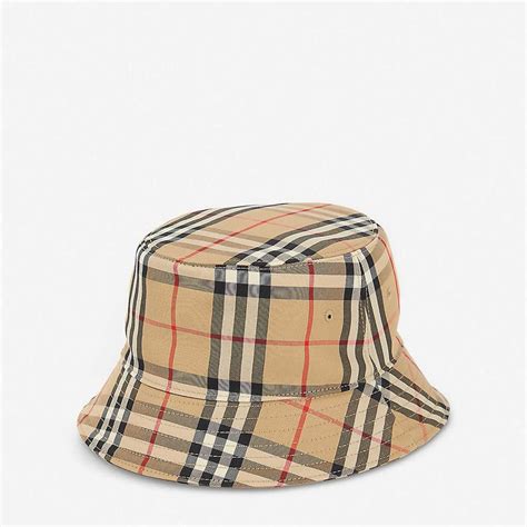 Vintage Check Cotton Bucket Hat